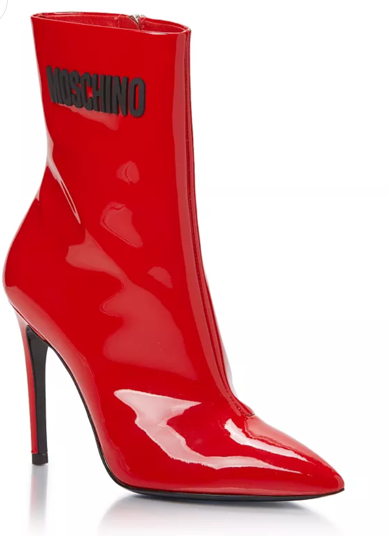 holiday shoes moschino patent leather booties