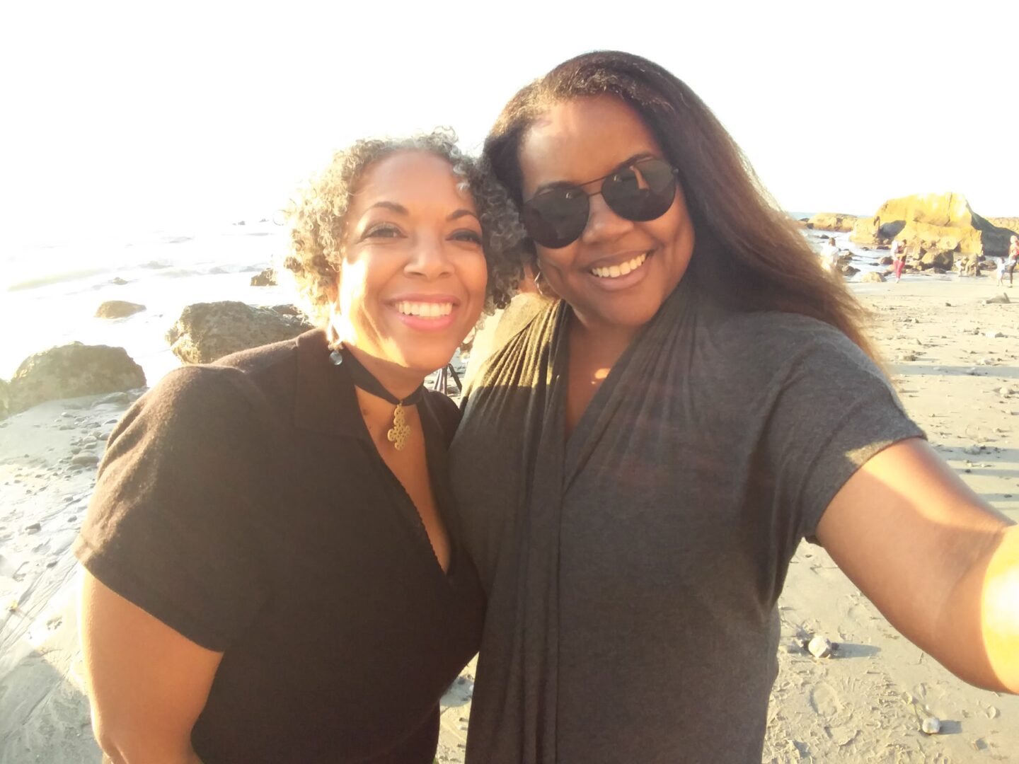 patranila on the beach with singer maritri garrett