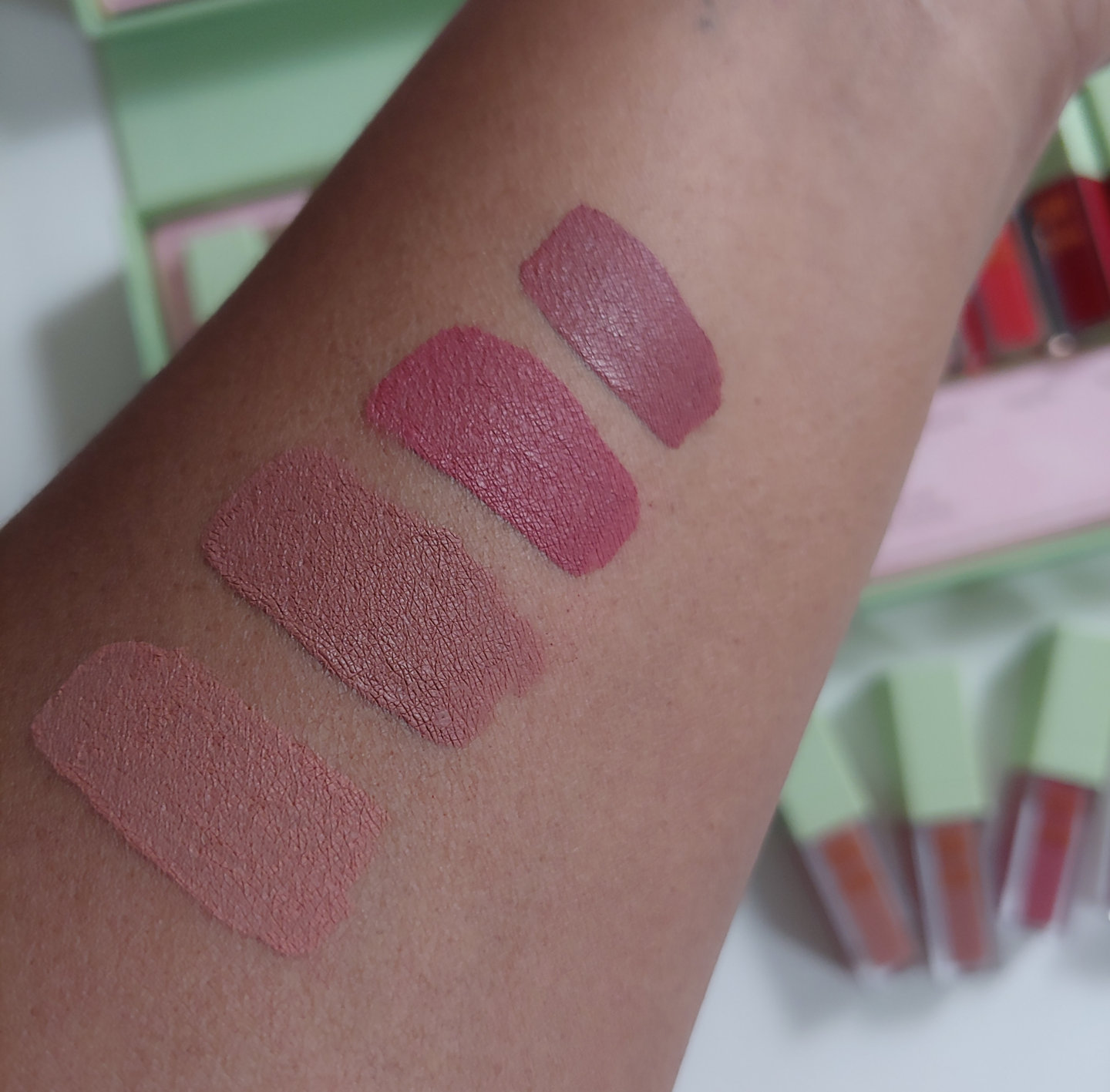 matte lipstick swatches brown skin