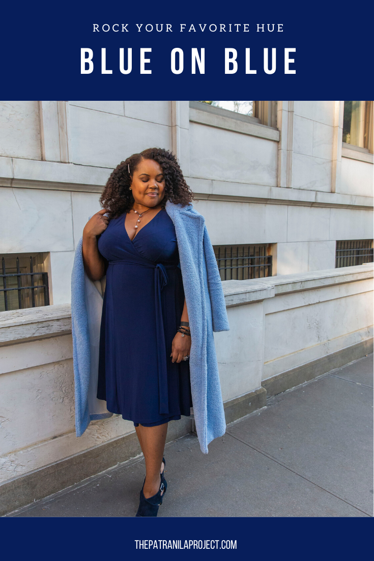 The blues have it! Serious without being somber, a deep blue wrap dress can take you from day to night with ease. Top it off with a dazzling sky blue teddy coat and you're ready for anything this fall.