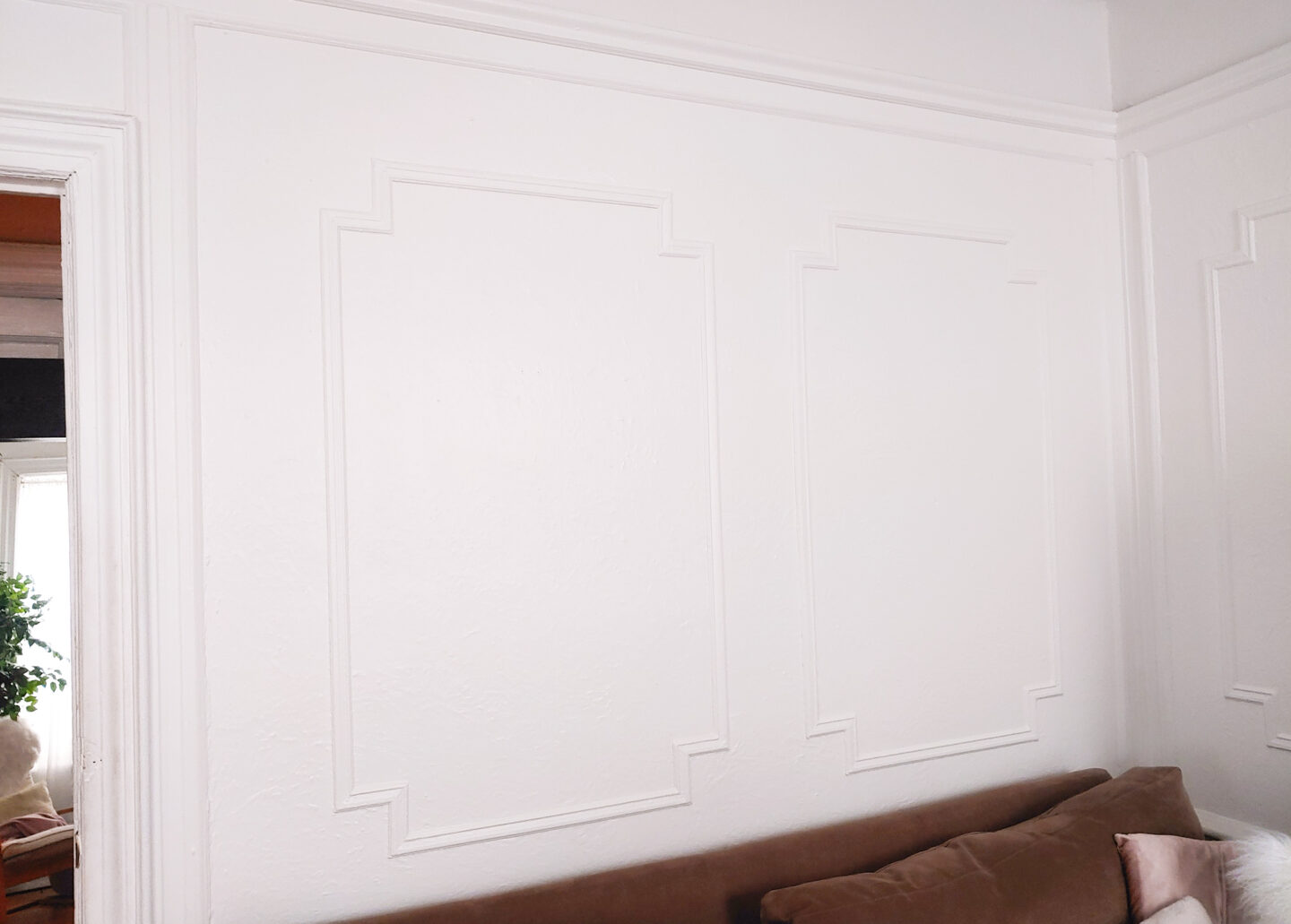 plain white living room wall