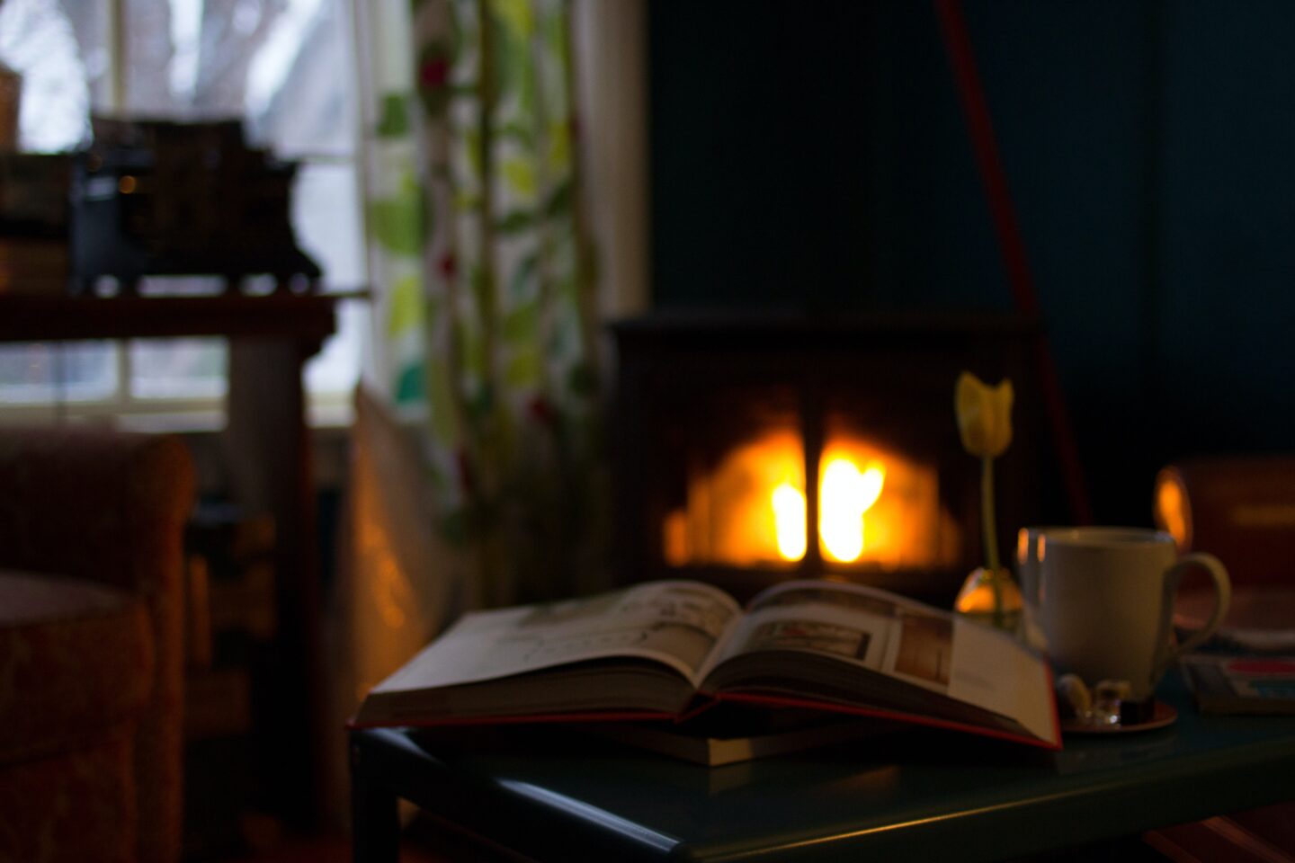 cozy fireplace setting